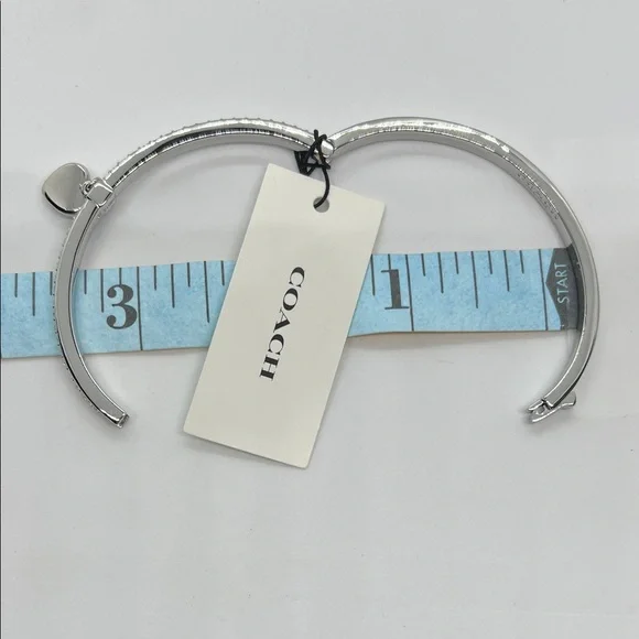 COACH Stone Heart Charm Bangle Bracelet | NWT | Perfect Jewelry Gift - Picture 8 of 8